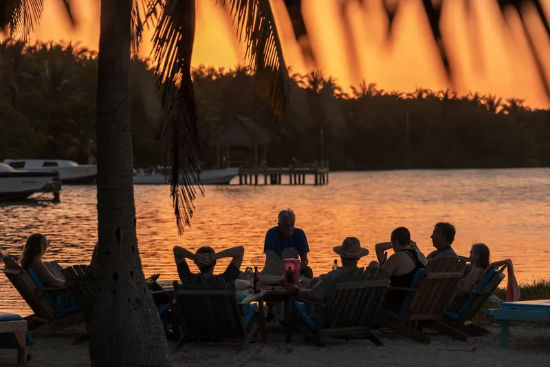 Sunset happy hour at Glovers Reef Atoll