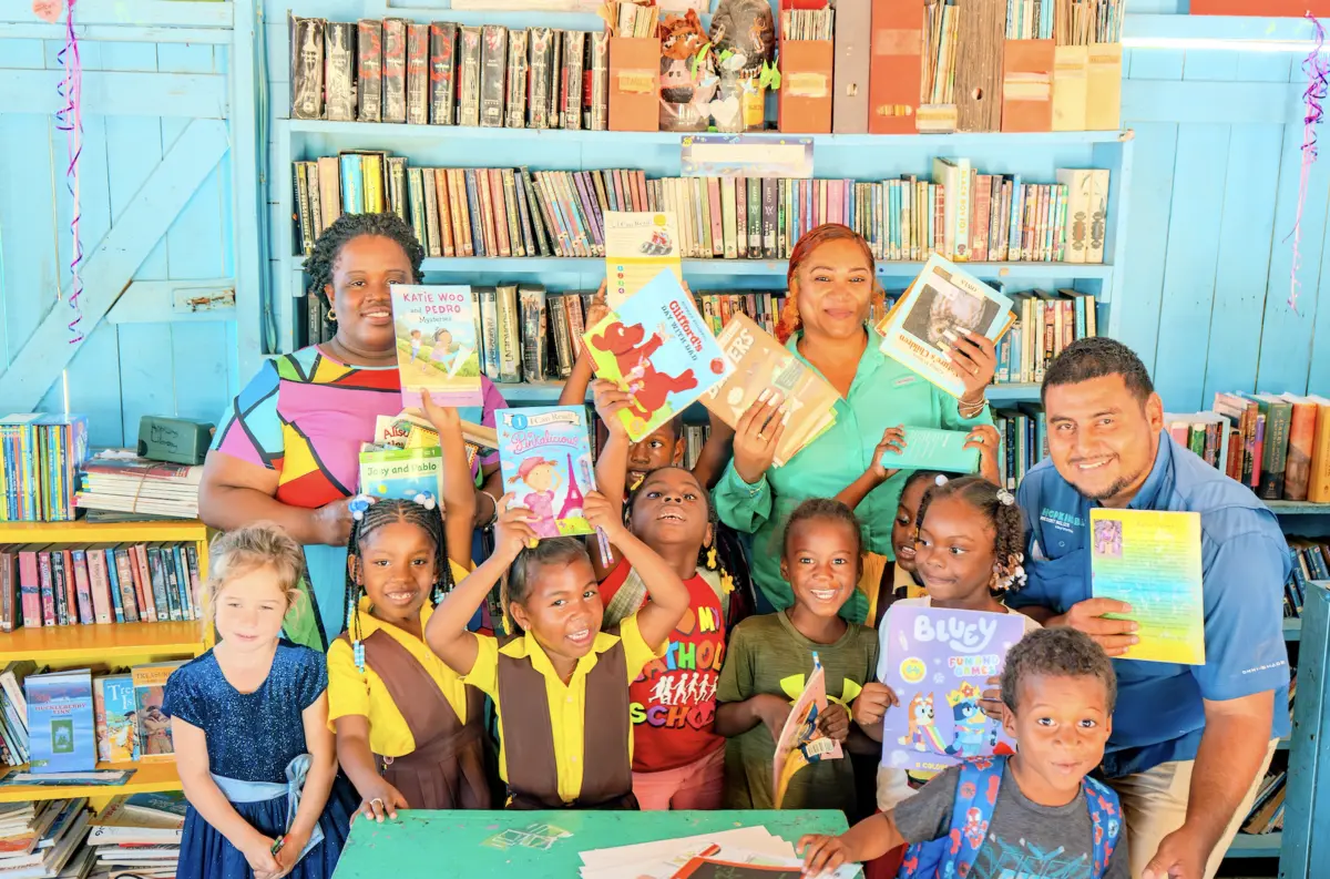 Hopkins Bay school supply delivery for Pack for a Purpose | MuyOno Resorts