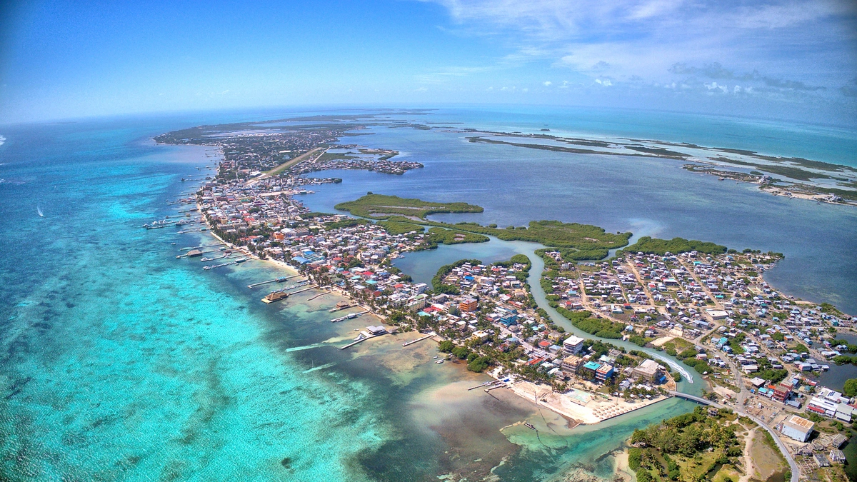 San Pedro Ambergris Caye from above - MuyOno Resorts